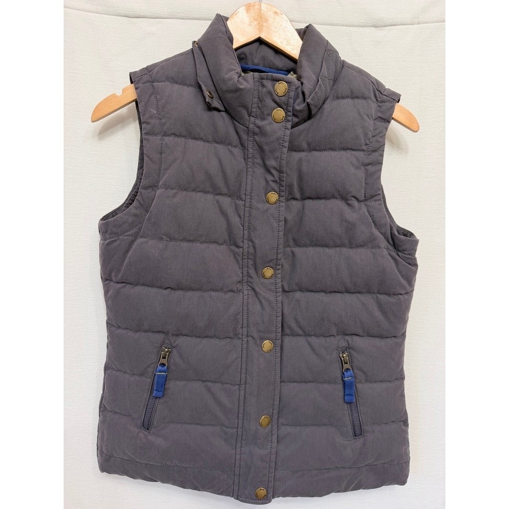 Boden Sherpa Lined Down Puffer Vest Charcoal Grey US 2 UK 6